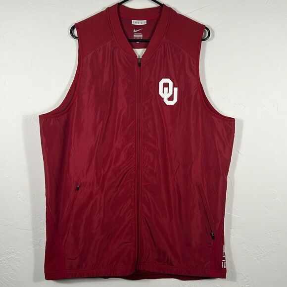 🏈 Vintage OKLAHOMA SOONERS Nike ELITE Performance Vest Jacket Sz XL +2 Length - Picture 1 of 13